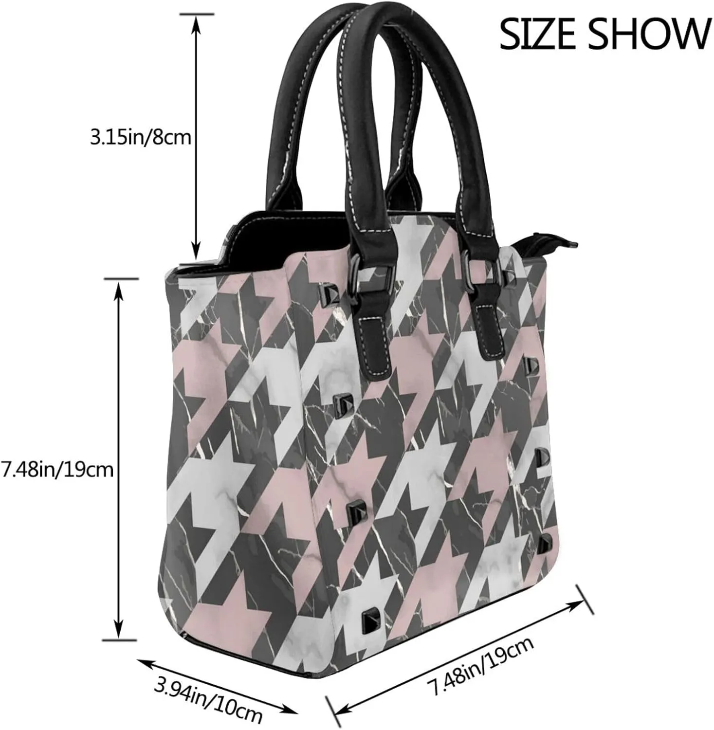 Womens Handbag Purse Handle Shoulder Crossbody Bag Rivet Satchel Tote Shoulder Bag