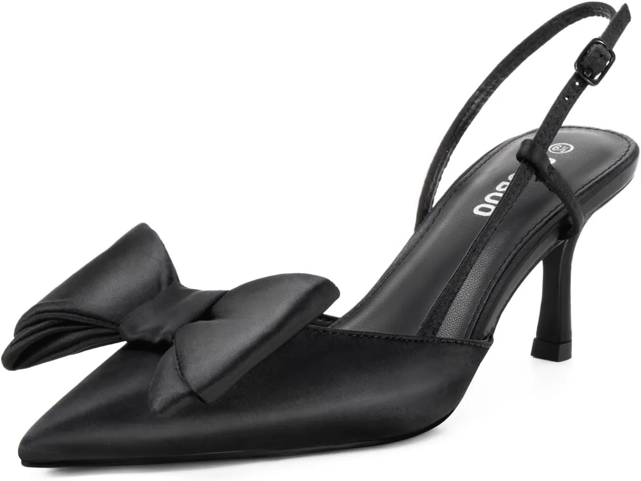 Women's High Heels with Bow - Pointed Toe Slingback Pumps for Dress Wedding Bridal