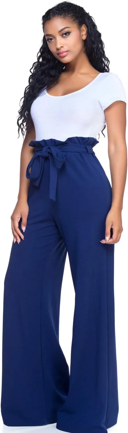 Women's Junior Plus J2 Love Paperbag Wide Leg Pants