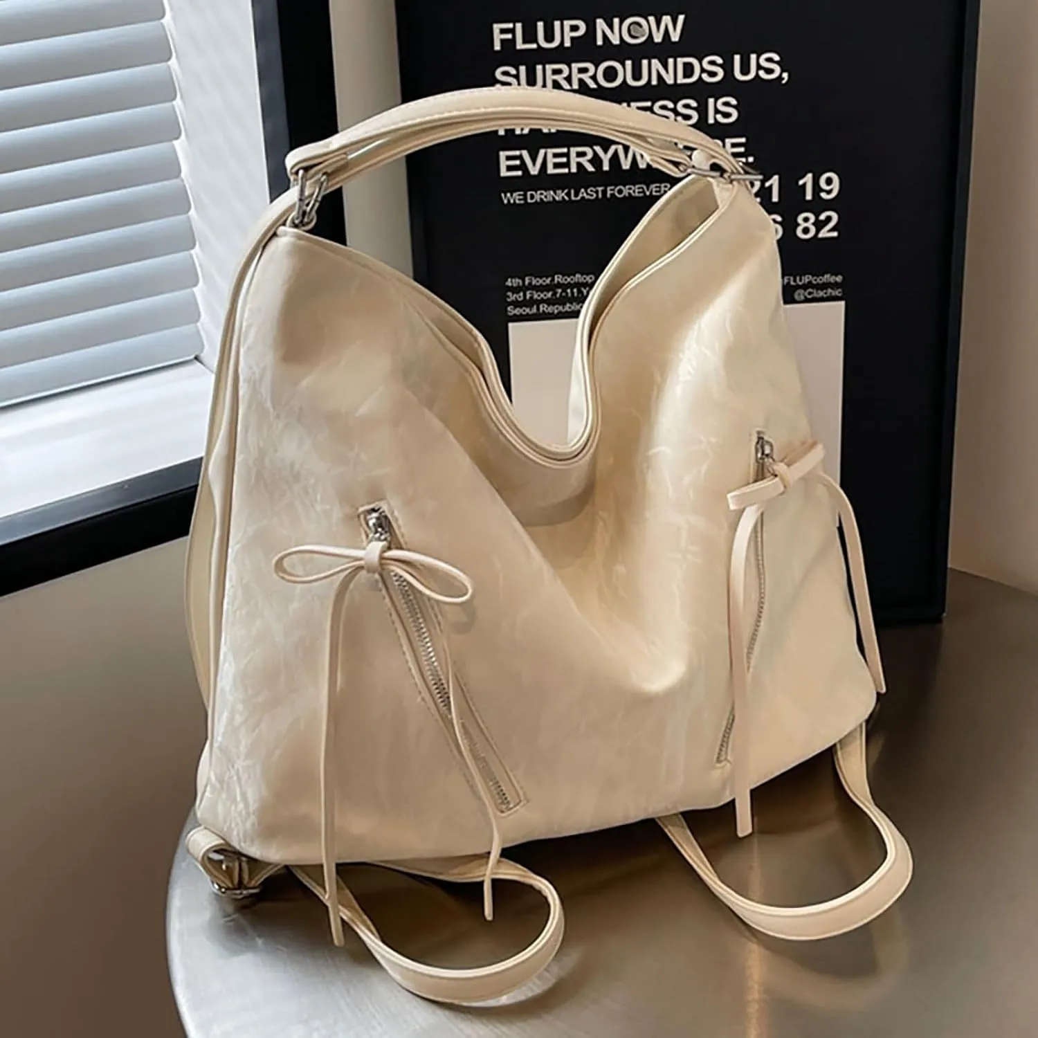 women's Large Capacity Purses and Handbags trendy Sweet Bowknot Shoulder Bags Adjustable Strap Handbag crossbody bags