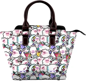 Women's Pu Leather Handbag Rivet Shoulder Bag Studded Top Handle Satchel Crossbody Tote Bag Punk Bag Purse