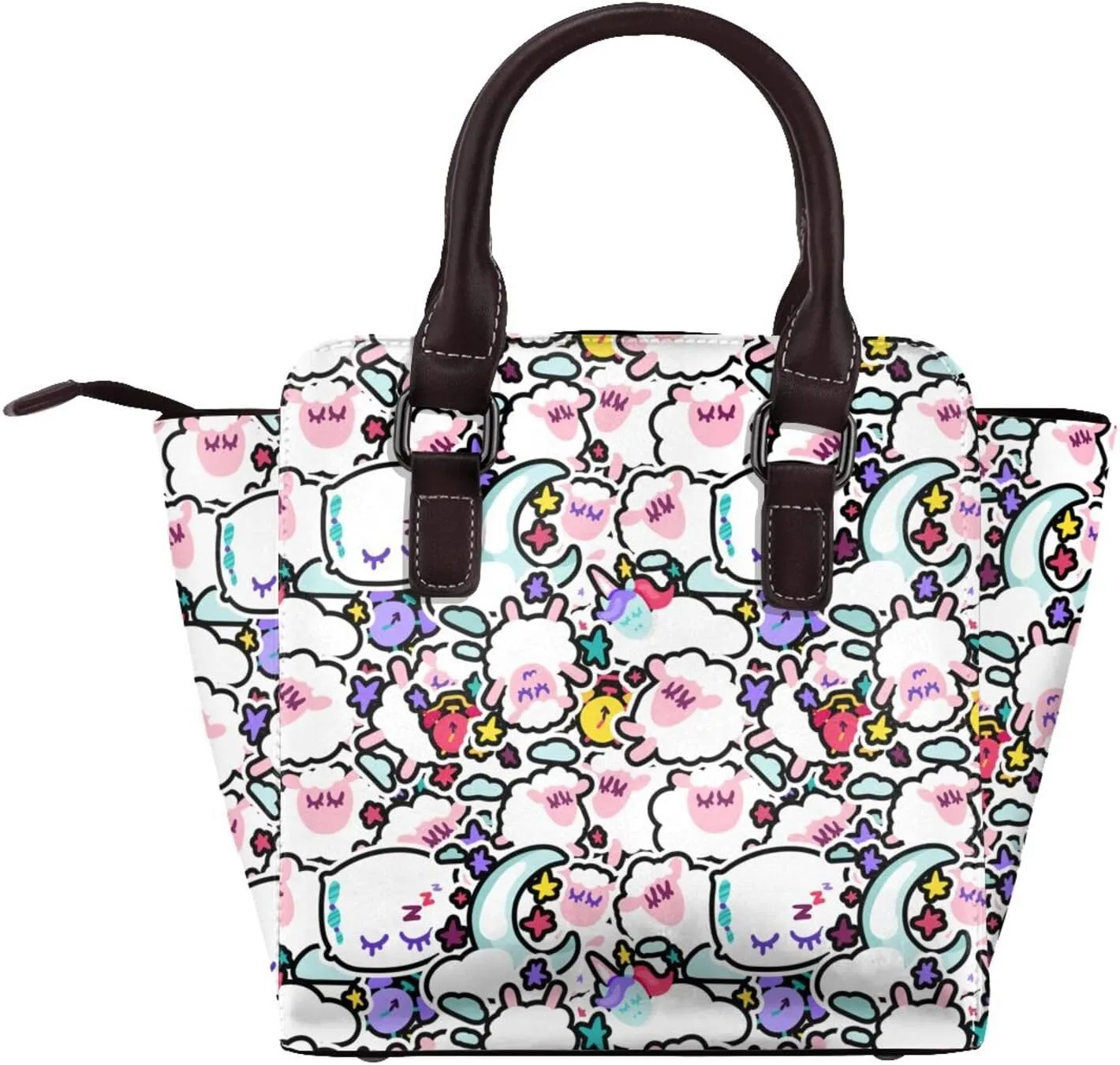 Women's Pu Leather Handbag Rivet Shoulder Bag Studded Top Handle Satchel Crossbody Tote Bag Punk Bag Purse