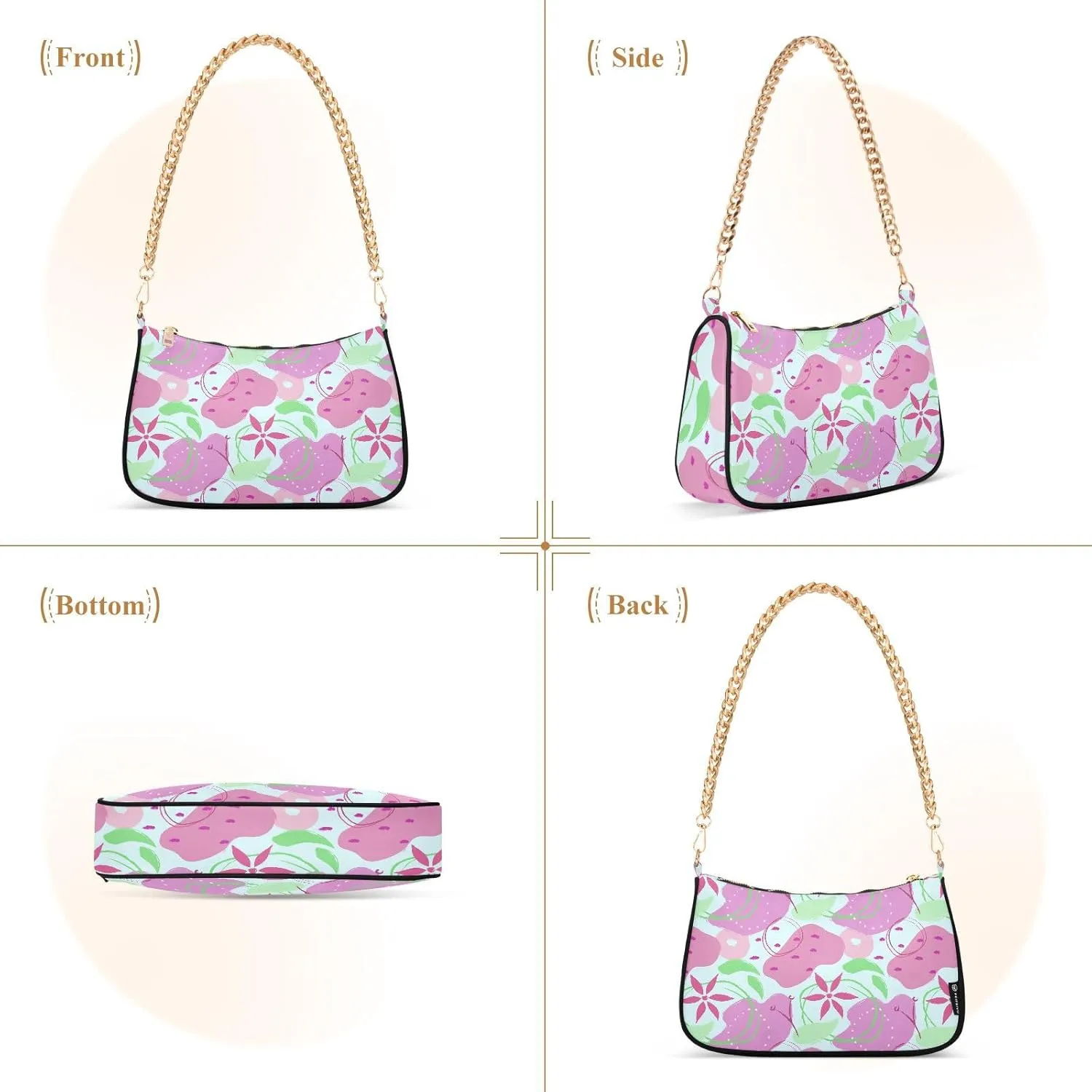 Women's Shoulder Handbags Chain Shoulder Brace for Women Bag Doodle Pattern Ladies Vacation Handbags Tote Purse,Multi1