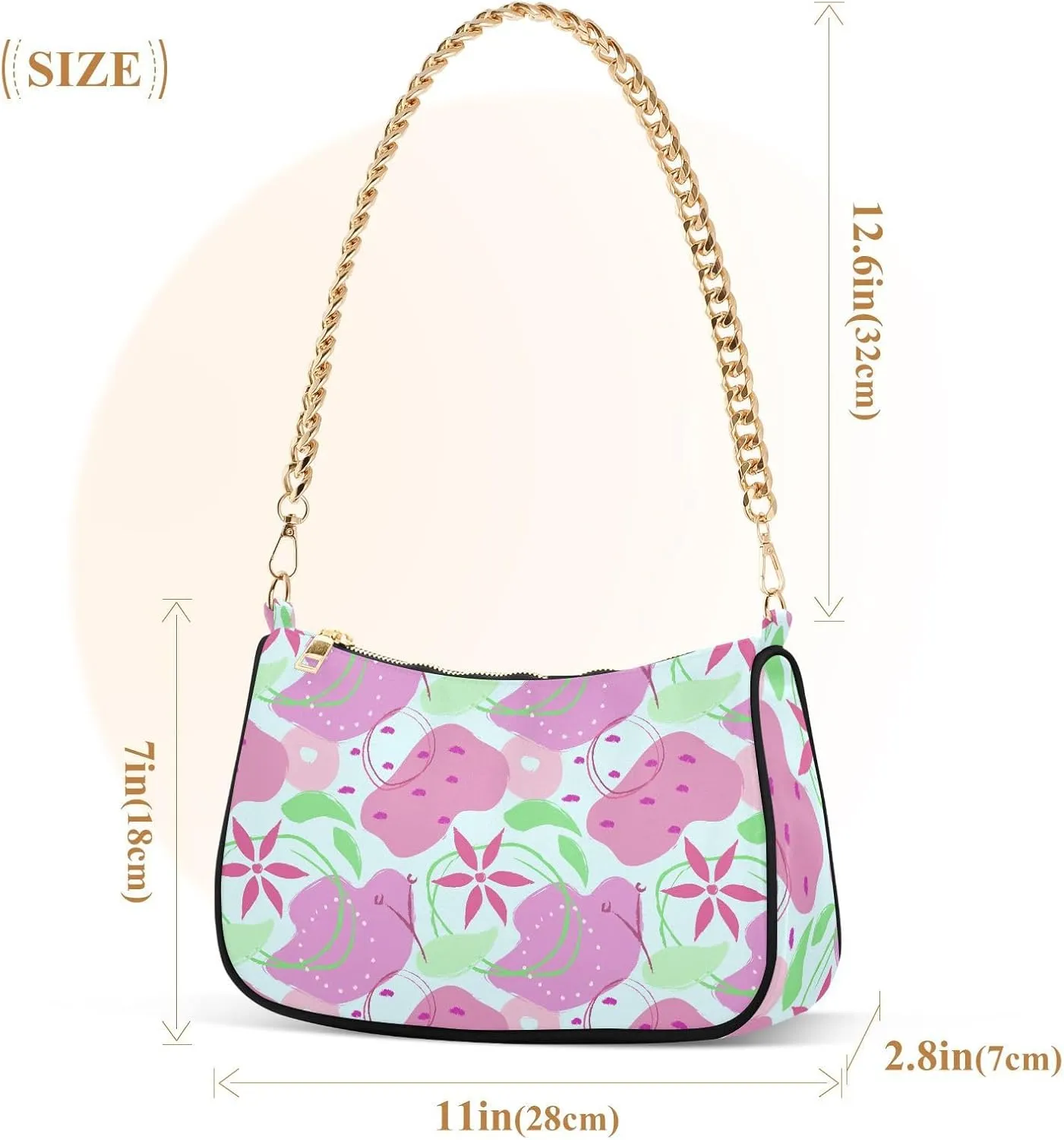 Women's Shoulder Handbags Chain Shoulder Brace for Women Bag Doodle Pattern Ladies Vacation Handbags Tote Purse,Multi1