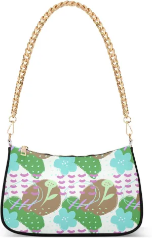 Women's Shoulder Handbags Chain Shoulder Brace for Women Bag Doodle Print Ladies Vacation Handbags Tote Purse,Multi1