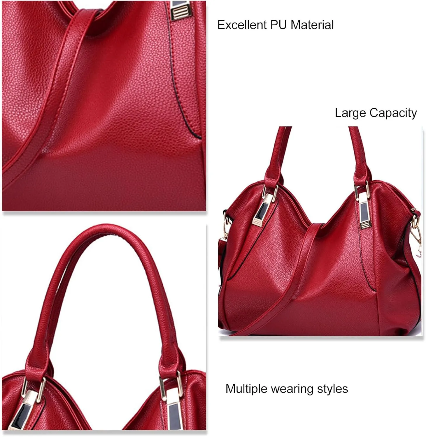 Women's Soft PU Shoulder Bag, Large Capacity Handbag, Fashionable and Elegant Design for Work and Daily Use