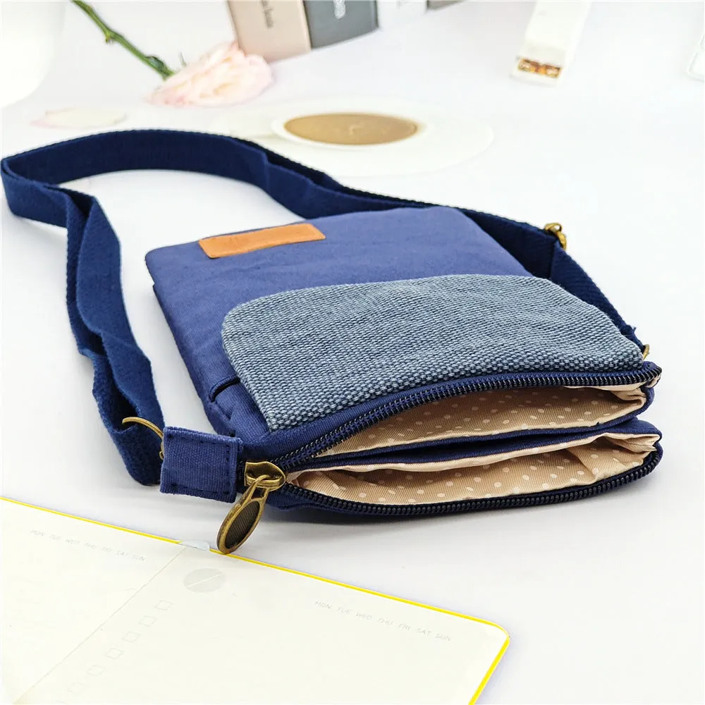 Women's Solid Color Canvas Simple Quality Crossbody Bags