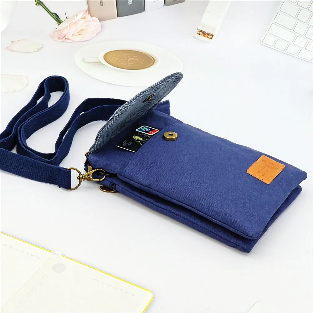 Women's Solid Color Canvas Simple Quality Crossbody Bags