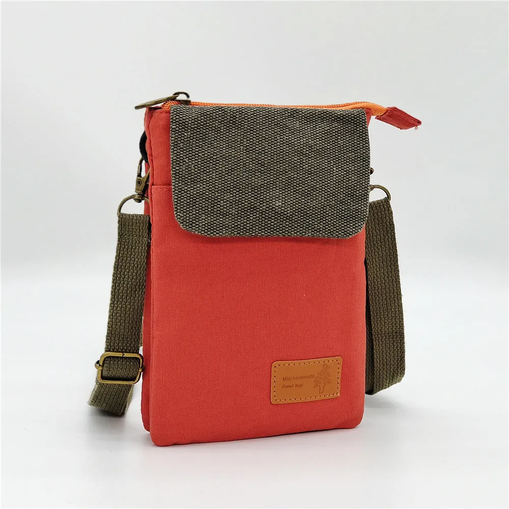 Women's Solid Color Canvas Simple Quality Crossbody Bags