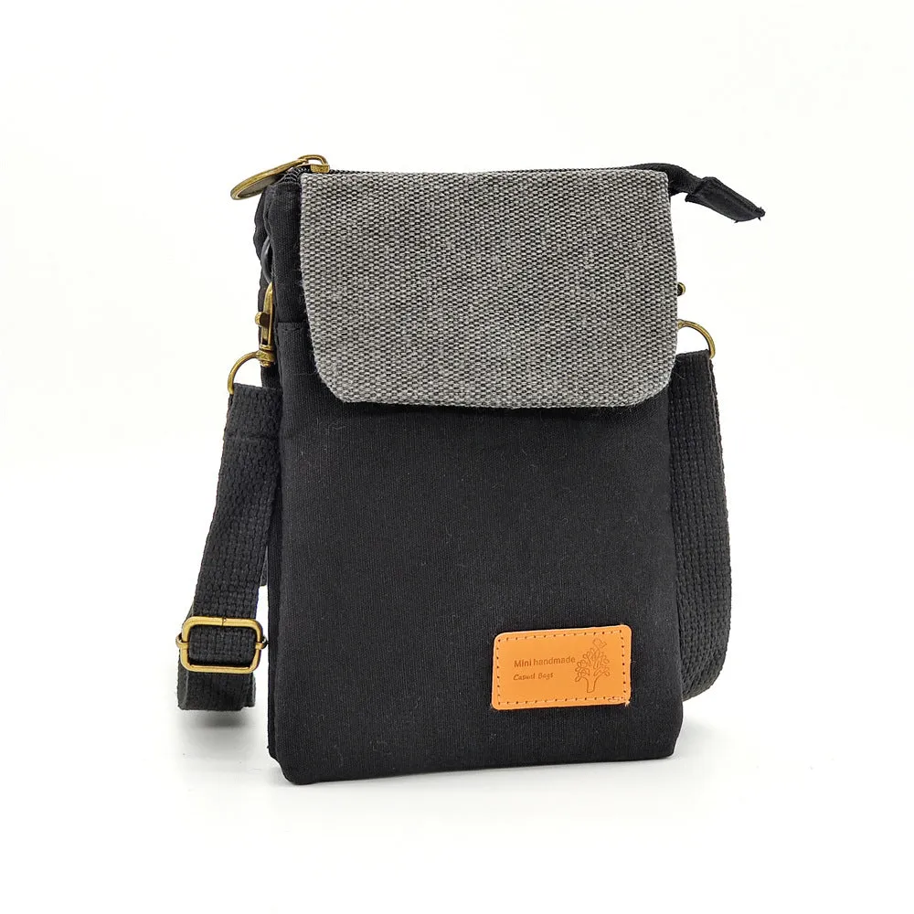 Women's Solid Color Canvas Simple Quality Crossbody Bags