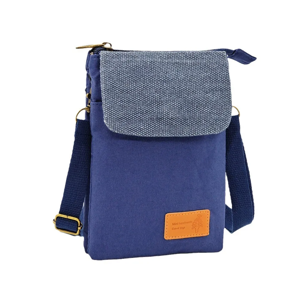 Women's Solid Color Canvas Simple Quality Crossbody Bags