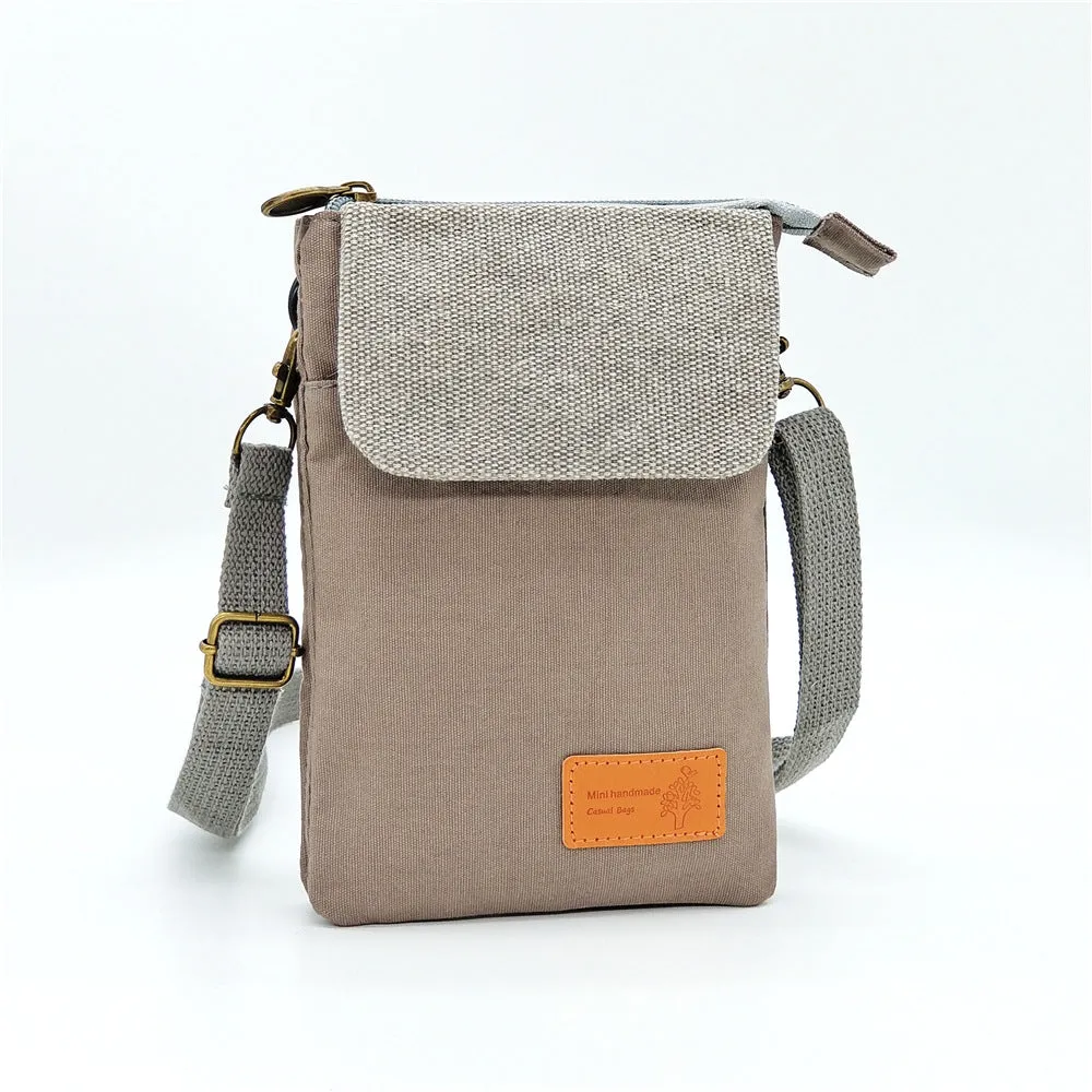 Women's Solid Color Canvas Simple Quality Crossbody Bags