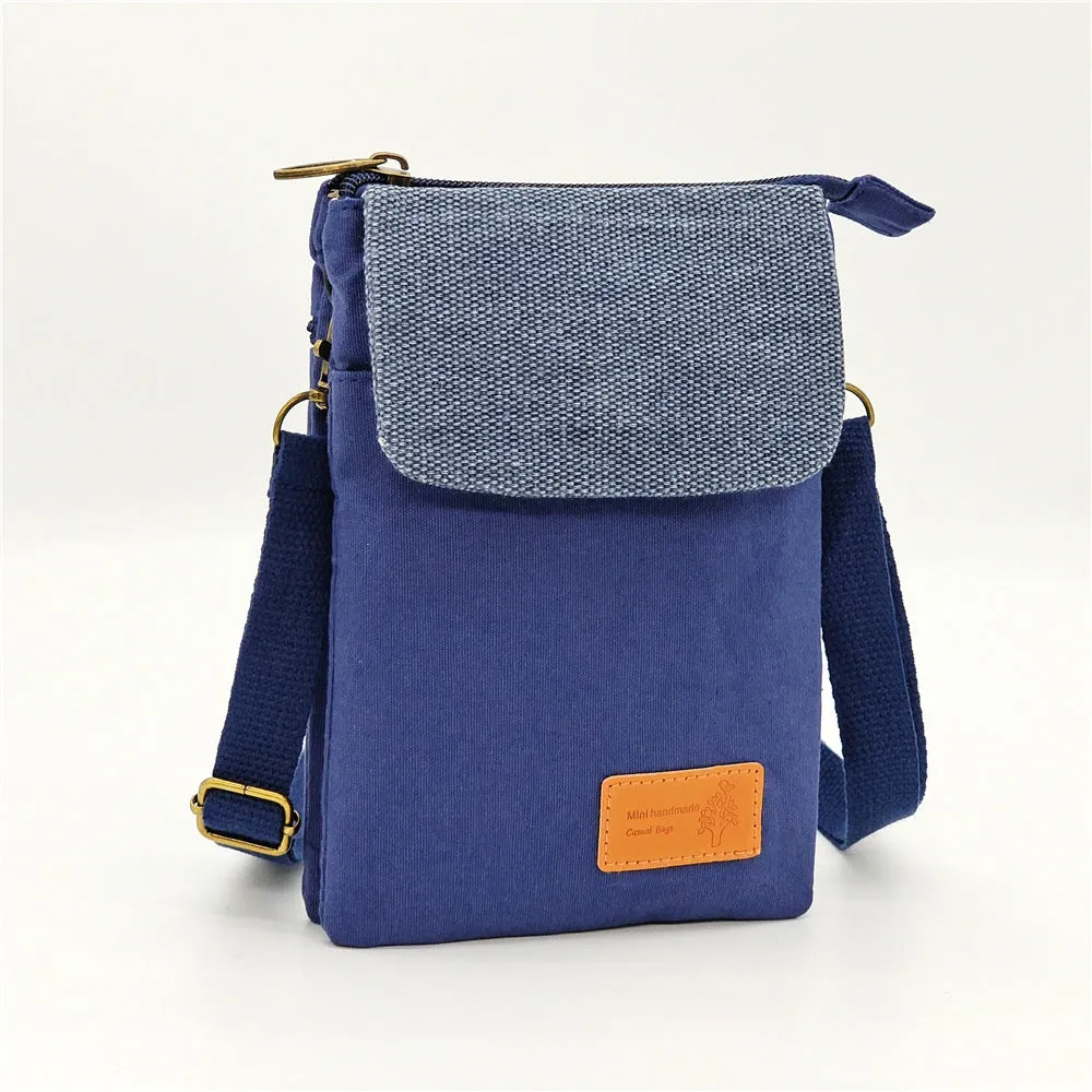 Women's Solid Color Canvas Simple Quality Crossbody Bags