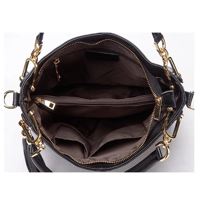 Women's Summer Street Fashion Leather Solid Crossbody Bags