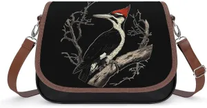 Woodpecker on A Branch Crossbody Bags for Women Shoulder Bag Flap Handbags Leather Cross Body Purse