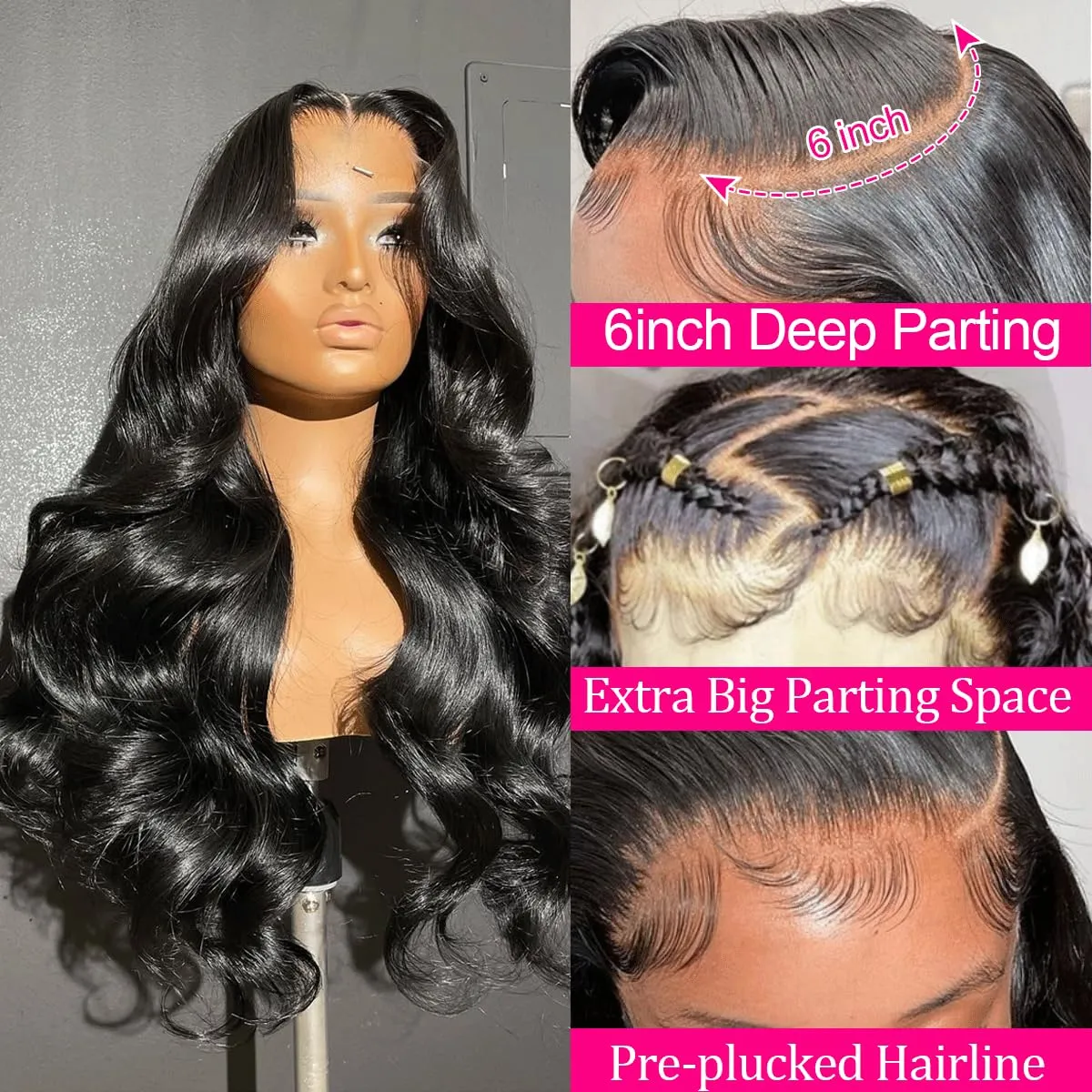Worldnewhair 13X6 Body Wave Lace Front Wigs Human Hair for Black Women Pre Plucked 10A Grade Brazilian Virgin Human Hair 13x6 Lace Frontal Wigs [13x6 Body Wave,20 Inch]