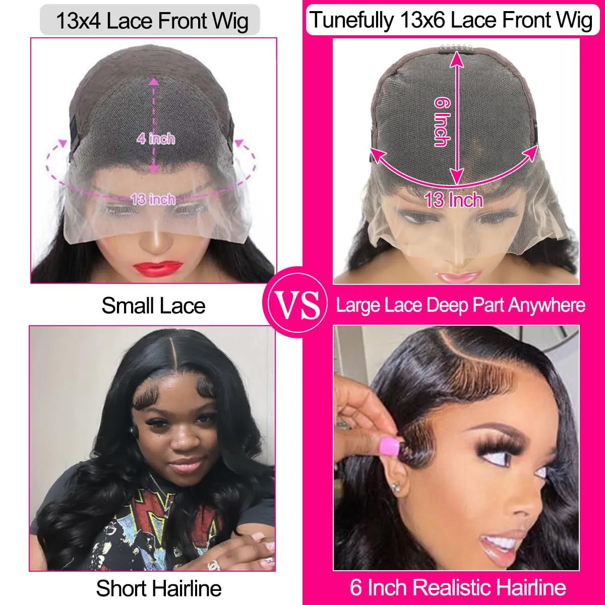 Worldnewhair 13X6 Body Wave Lace Front Wigs Human Hair for Black Women Pre Plucked 10A Grade Brazilian Virgin Human Hair 13x6 Lace Frontal Wigs [13x6 Body Wave,20 Inch]