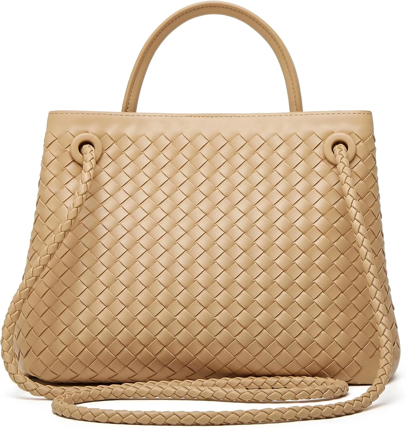 Woven Tote Bag Womens Purse: Vegan Leather Shoulder Handbags - Fashion Summer Beach Tote Bags - Large Travel Totes