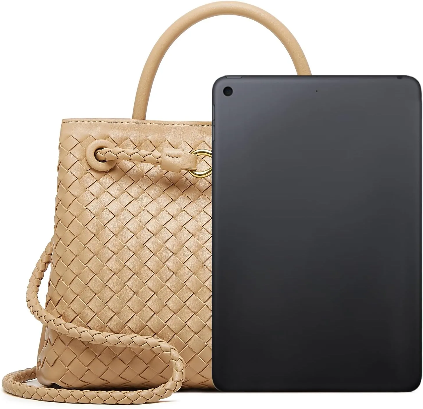Woven Tote Bag Womens Purse: Vegan Leather Shoulder Handbags - Fashion Summer Beach Tote Bags - Large Travel Totes