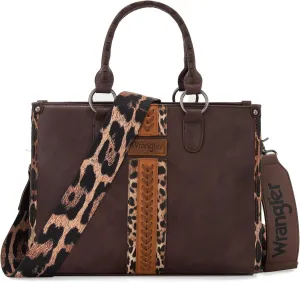 Wrangler Women's Leopard Print Woven Shoulder Purse