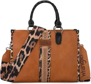 Wrangler Women's Leopard Print Woven Shoulder Purse