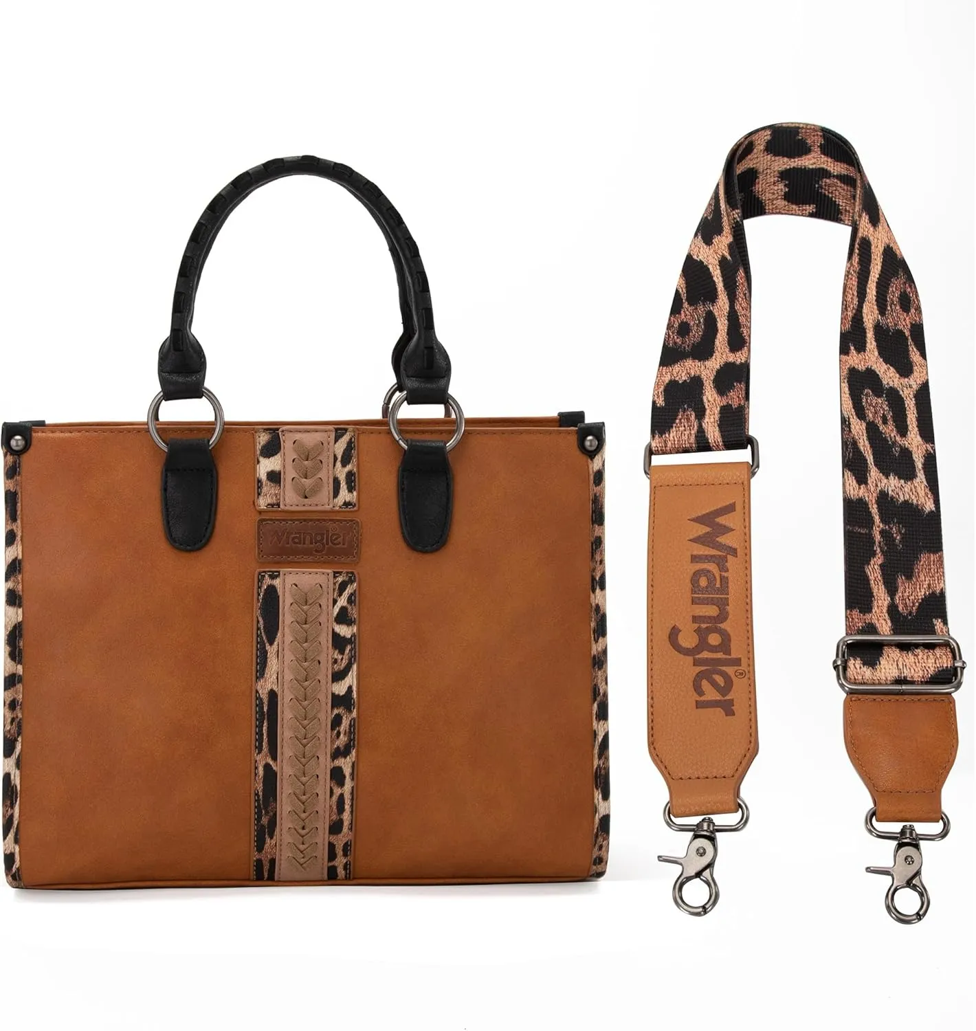 Wrangler Women's Leopard Print Woven Shoulder Purse