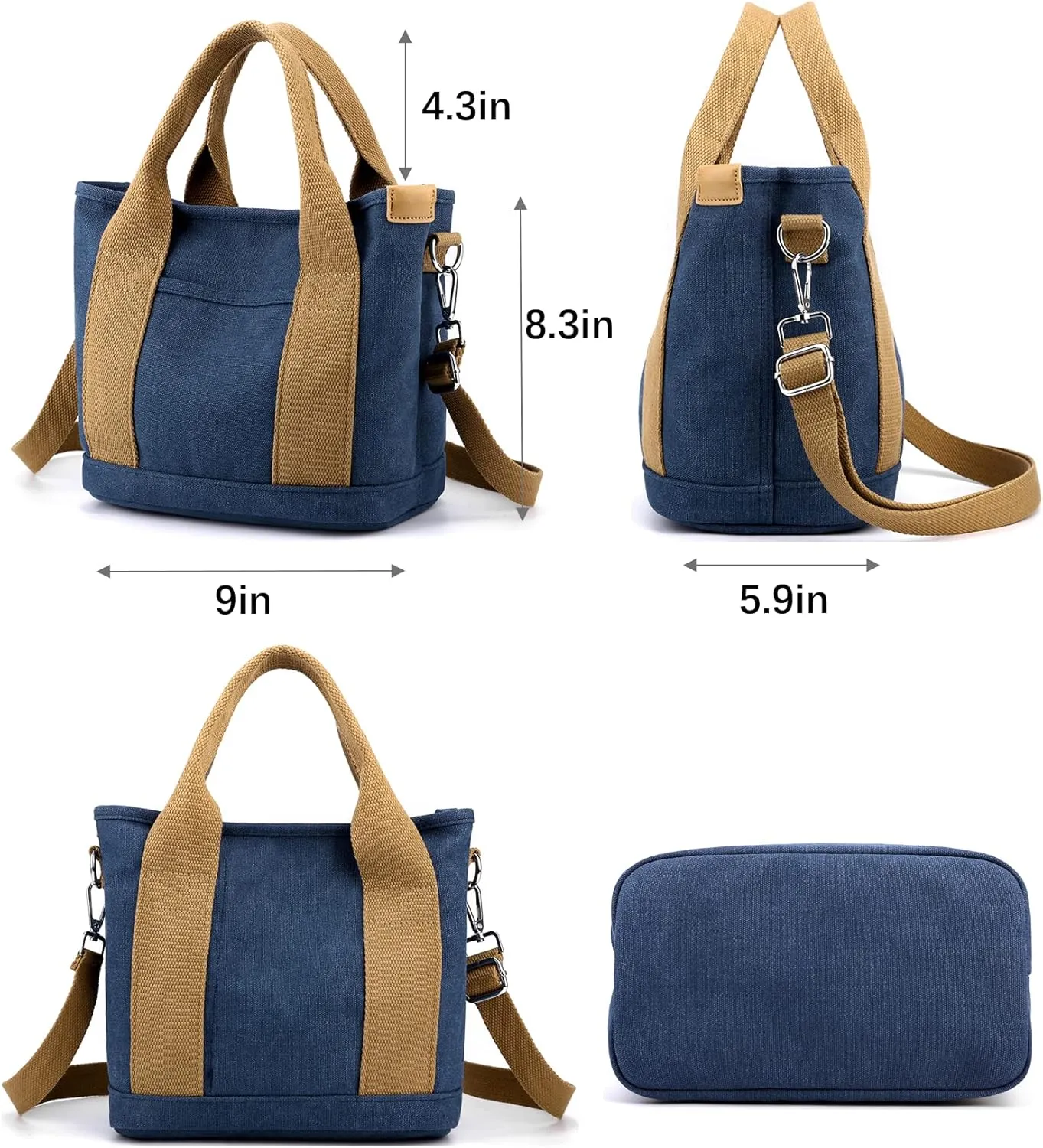Wxnow Canvas Messenger bags for women,Tote Crossbody Shoulder Bag Satchel Purse