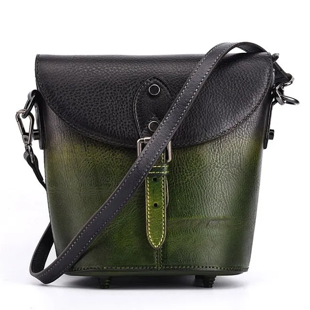 Y-IQIAN Retro luxury fashion Genuine Leather Women Messenger Bag