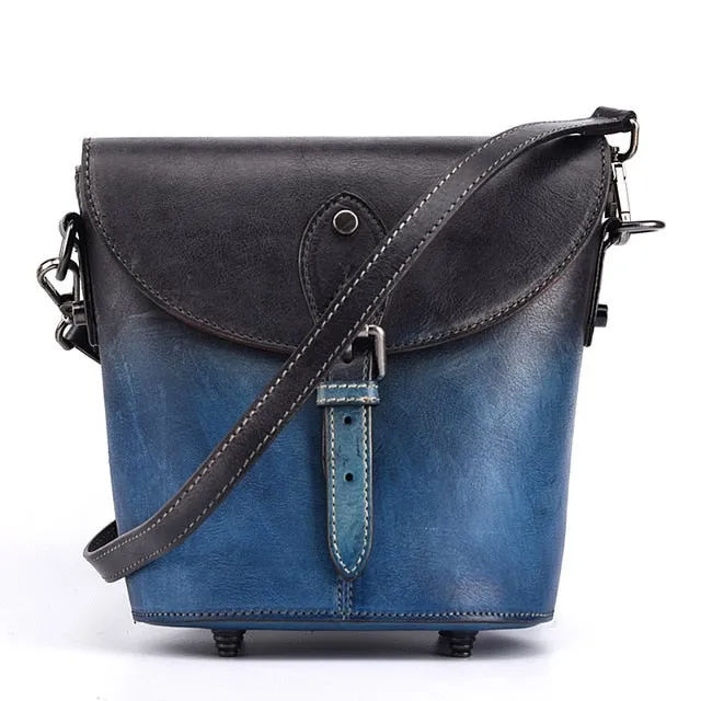 Y-IQIAN Retro luxury fashion Genuine Leather Women Messenger Bag