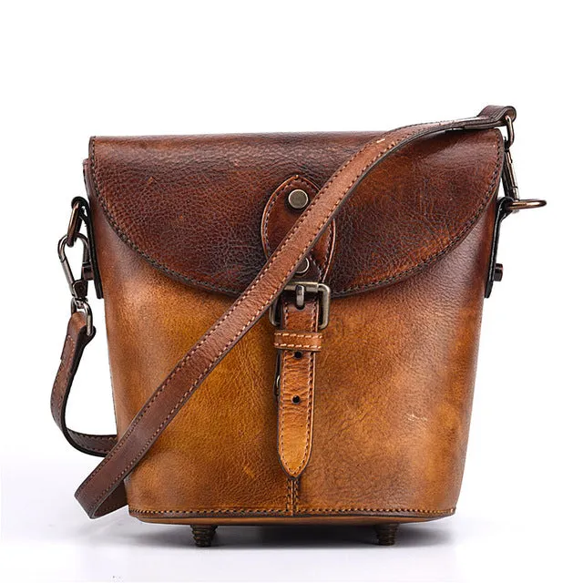 Y-IQIAN Retro luxury fashion Genuine Leather Women Messenger Bag