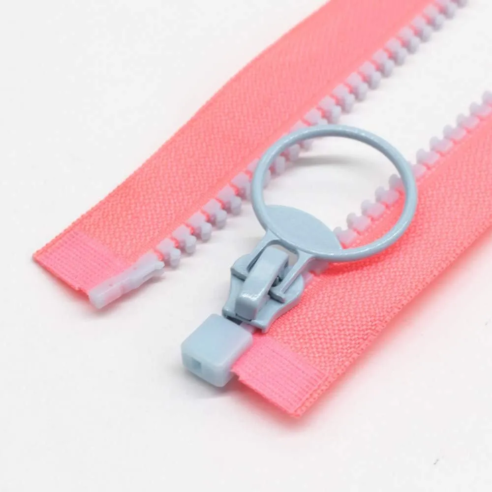 YaHoGa 10pcs 24 Inch Separating Jacket Zippers for Coat Jackets DIY Sewing Handbags Clothing Resin Zipper Plastic Zippers Bulk 10 Colors (24" O/E)