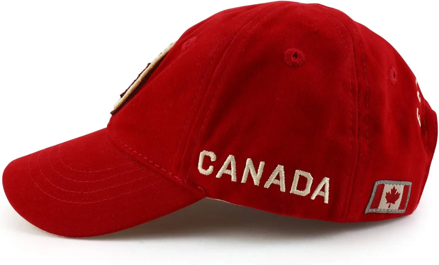 Youth Kid's Canada Maple Leaf Felt Logo Brushed Cotton Cap