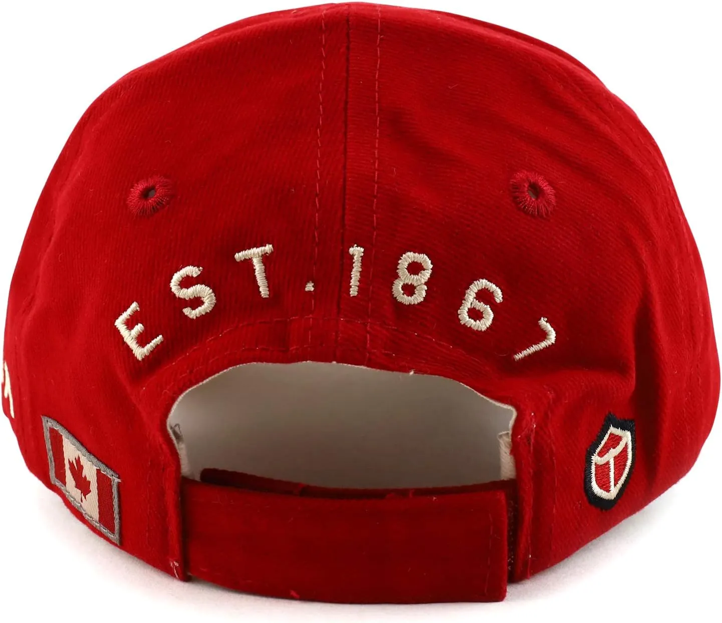 Youth Kid's Canada Maple Leaf Felt Logo Brushed Cotton Cap