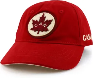 Youth Kid's Canada Maple Leaf Felt Logo Brushed Cotton Cap