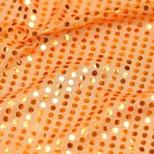 YYCRAFT Dot Sequins On Metallic Mesh Fabric by The Yard Seasonal Fabric 43" Wide 5 Yards, Decoration, Backdrop-Orange
