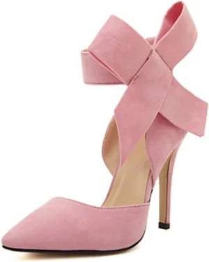 Z&L Fashion Women's Pointy Toe High Heel Stiletto Big Bow Dress Pumps