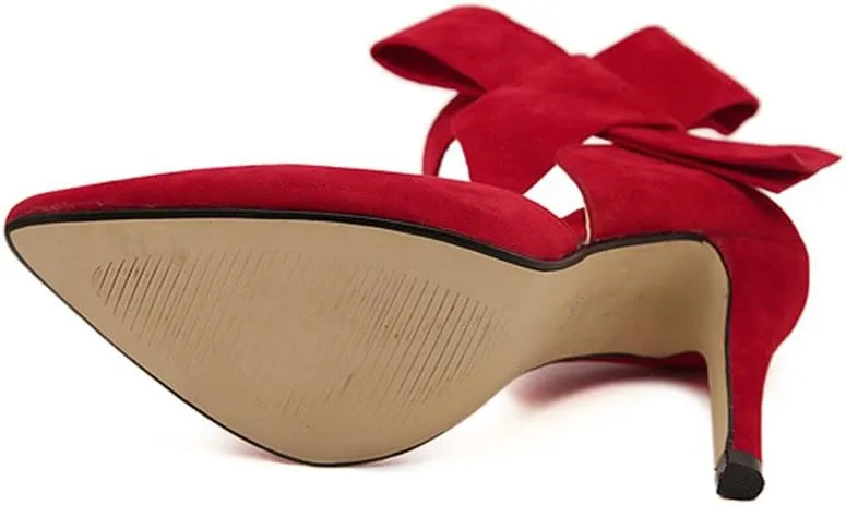 Z&L Fashion Women's Pointy Toe High Heel Stiletto Big Bow Dress Pumps
