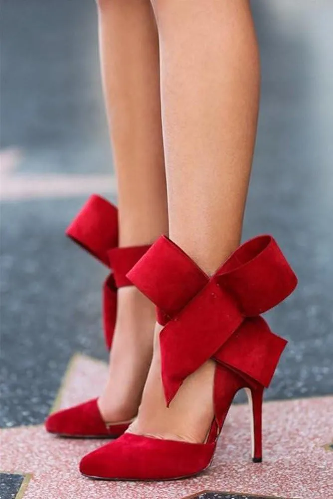 Z&L Fashion Women's Pointy Toe High Heel Stiletto Big Bow Dress Pumps