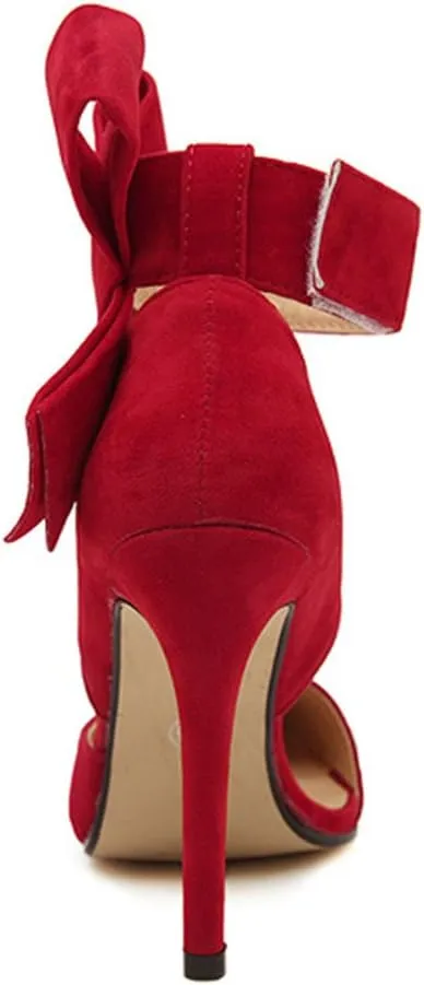 Z&L Fashion Women's Pointy Toe High Heel Stiletto Big Bow Dress Pumps