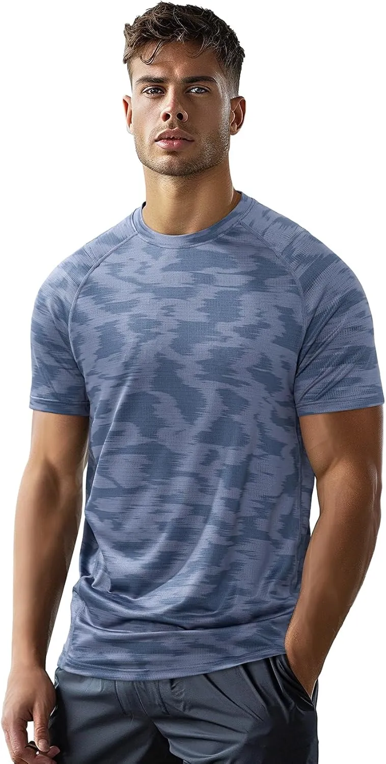 Zengjo Mens Workout Shirts Quick Dry Short Sleeve Athletic Running Gym T Shirt