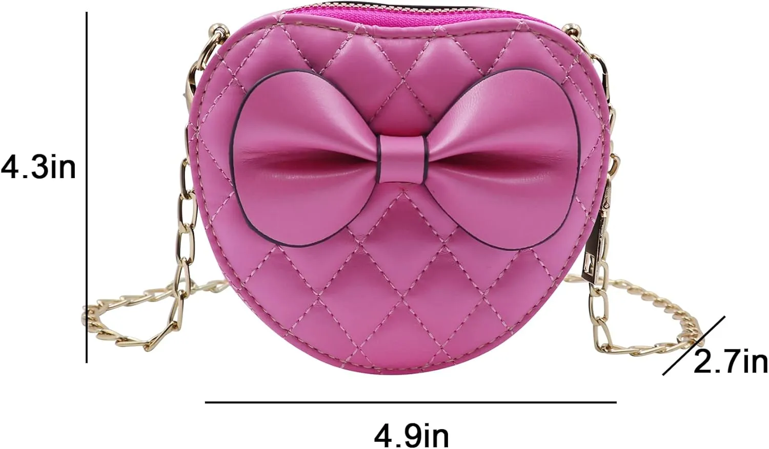 ZGMYC Cute Heart-shaped Crossbody Purse Bowknot Shoulder Bag Satchel for Little Girls Toddlers
