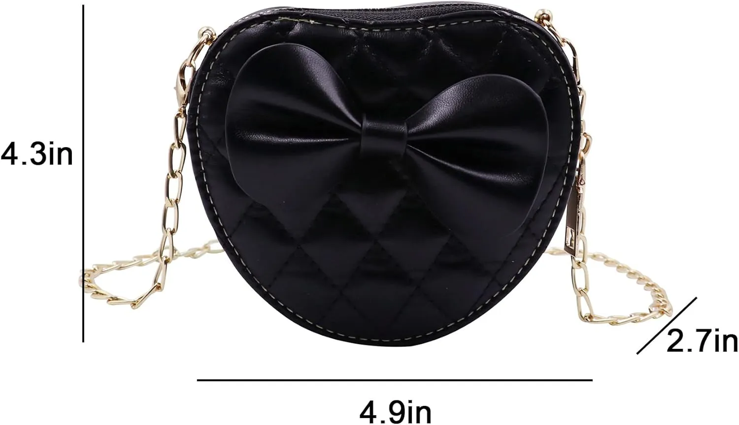 ZGMYC Cute Heart-shaped Crossbody Purse Bowknot Shoulder Bag Satchel for Little Girls Toddlers