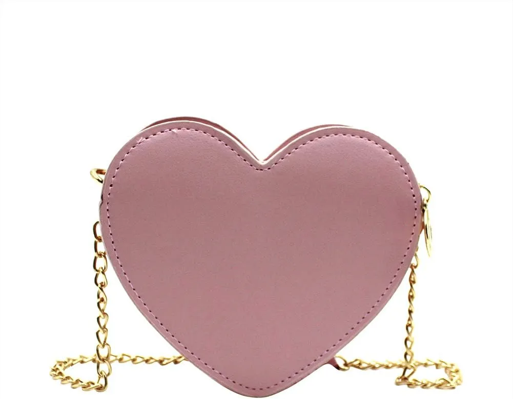 ZGMYC Cute Heart-shaped Crossbody Purse Bowknot Shoulder Bag Satchel for Little Girls Toddlers