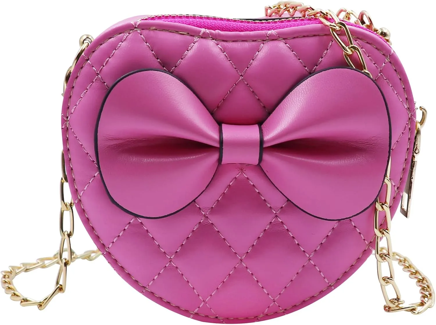 ZGMYC Cute Heart-shaped Crossbody Purse Bowknot Shoulder Bag Satchel for Little Girls Toddlers