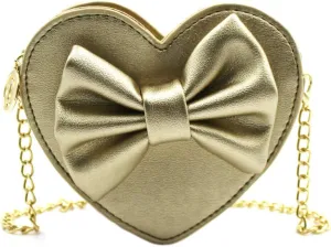 ZGMYC Cute Heart-shaped Crossbody Purse Bowknot Shoulder Bag Satchel for Little Girls Toddlers