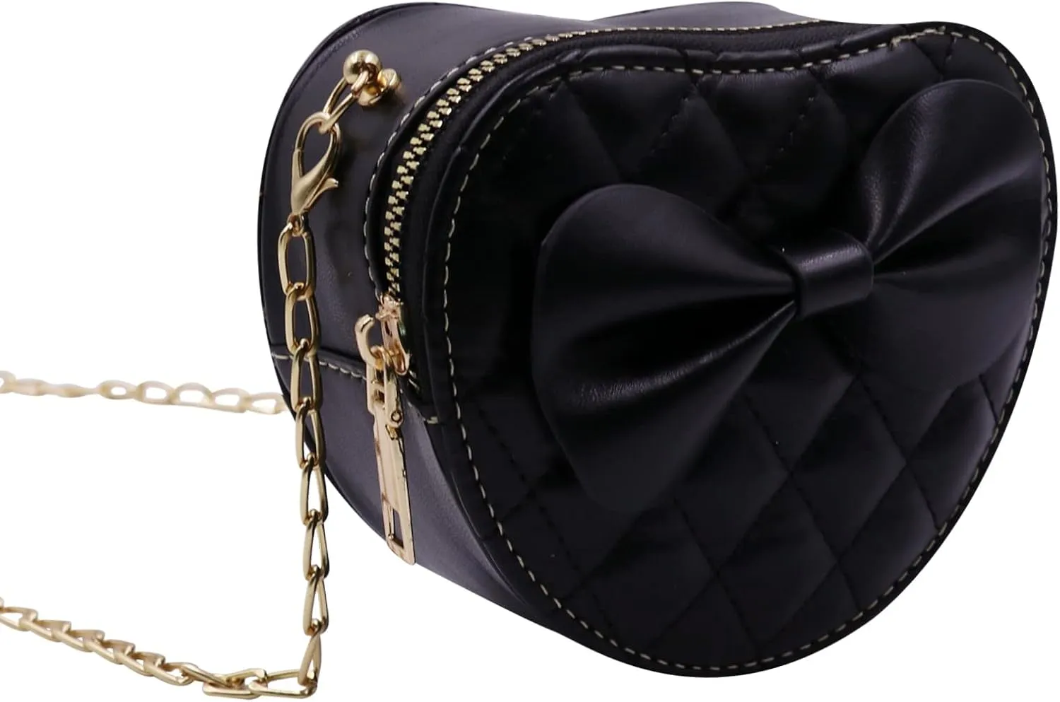 ZGMYC Cute Heart-shaped Crossbody Purse Bowknot Shoulder Bag Satchel for Little Girls Toddlers