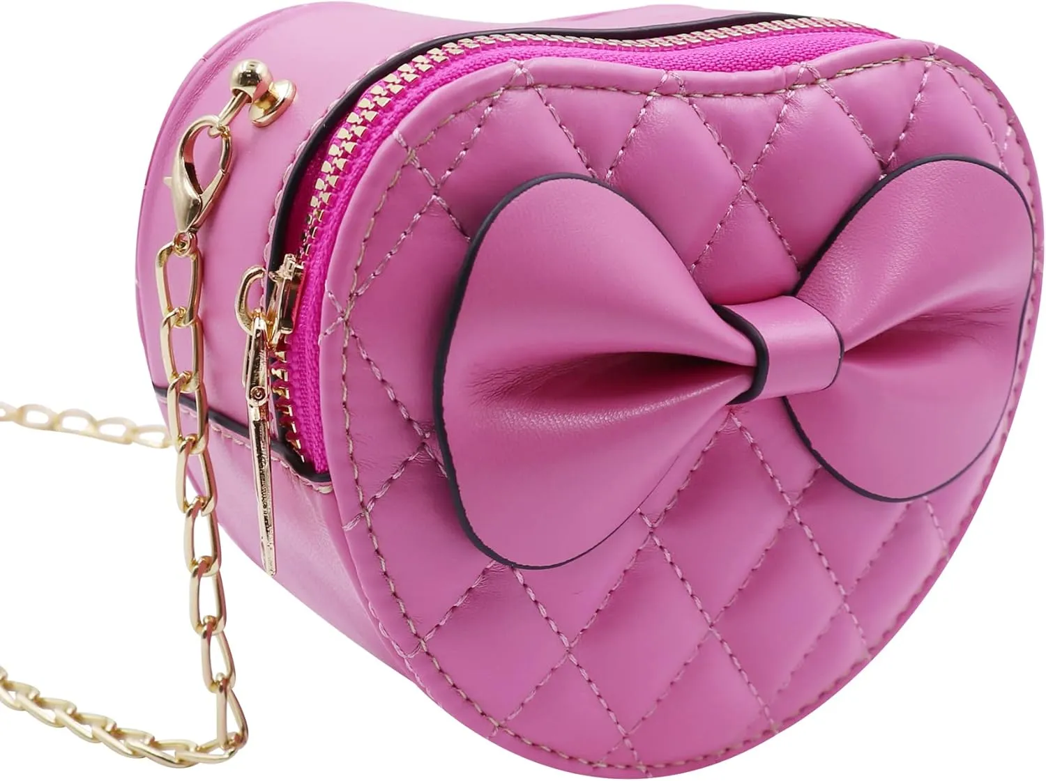 ZGMYC Cute Heart-shaped Crossbody Purse Bowknot Shoulder Bag Satchel for Little Girls Toddlers