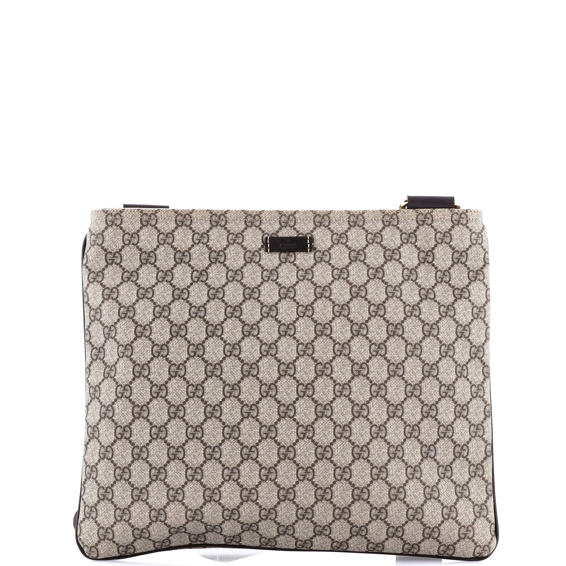 Zip Top Messenger Bag GG Coated Canvas Large
