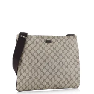Zip Top Messenger Bag GG Coated Canvas Large
