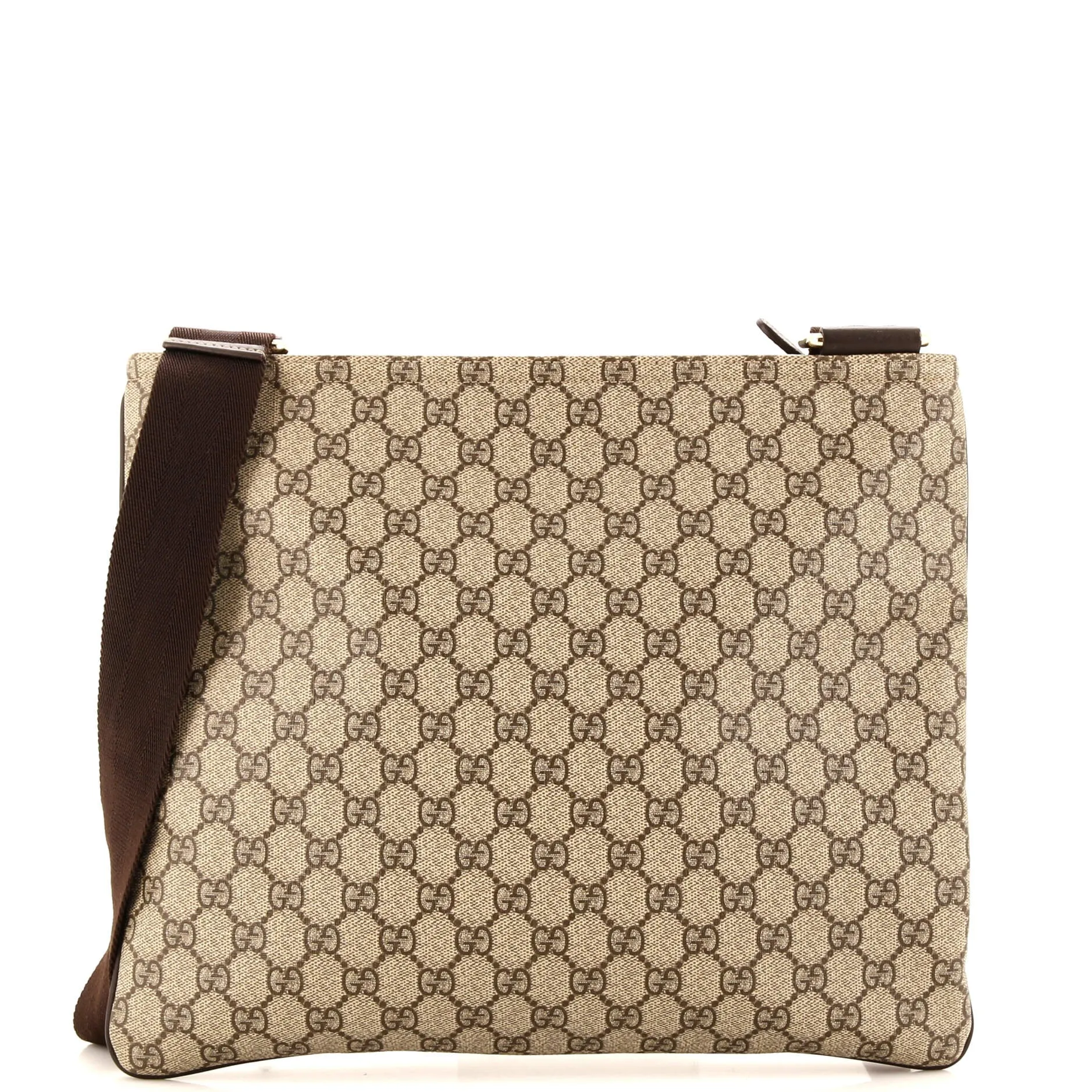 Zip Top Messenger Bag GG Coated Canvas Large